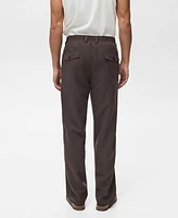 Mango Men's Straight-Fit Viscose Pants