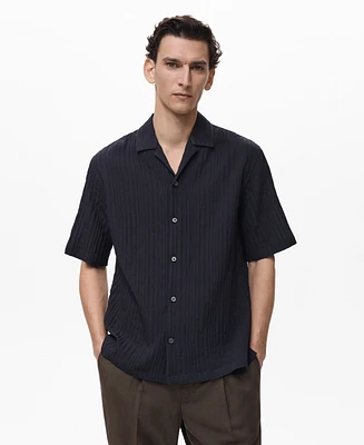 Mango Men's Stripped Structure Shirt