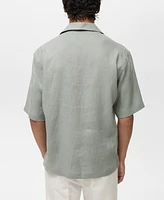 Mango Men's Linen Short Sleeve Shirt