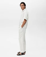 Mango Men's Lyocell Linen Regular-Fit Polo Shirt