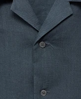 Mango Men's Linen Bowling-Collar Shirt