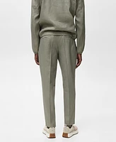 Mango Men's Pleated Linen Pants