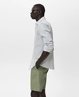 Mango Men's Interior Elastic Strip Cotton Bermuda Shorts