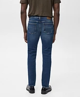 Mango Men's Jan Slim-Fit Faded Dark-Wash Jeans