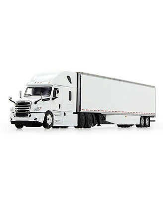 Die Cast Promotions (DCP) 1/64 White 2018 Freightliner Cascadia Sleeper & Utility Trailer W/ Skirts, DCP By First Gear