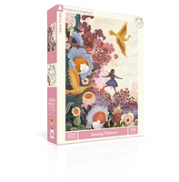 New York Puzzle Company Among Flowers 500 Piece Puzzle