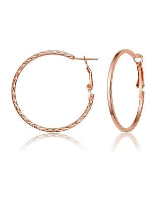 Rachel Glauber Textured Rope Round Hoop Earrings