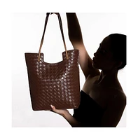 Women's The Weave Tote Bag - Mocha Brown