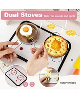 Play Kitchen Height Adjustable with Microwave and Lights and Sounds
