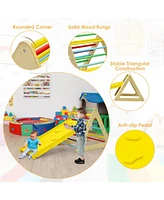 3 Piece Toddler Triangle Set Montessori with 2 Climbing Triangles and 1 Ramp