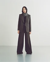 Mango Women's Straight-Fit Micro-Houndstooth Jacket