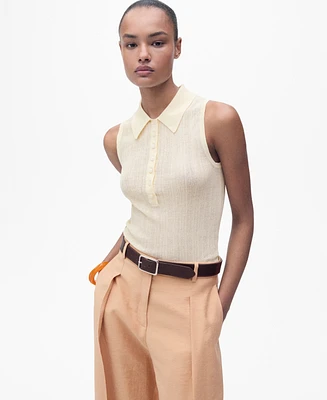 Mango Women's Polo-Neck Knitted Top
