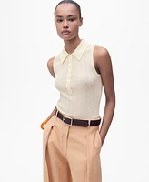 Mango Women's Polo-Neck Knitted Top