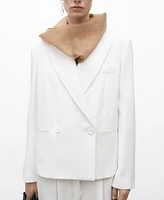 Mango Women's Oversized Double-Breasted Suit Jacket
