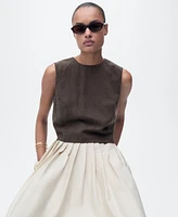 Mango Women's Back Buttons Detail Lyocell Top