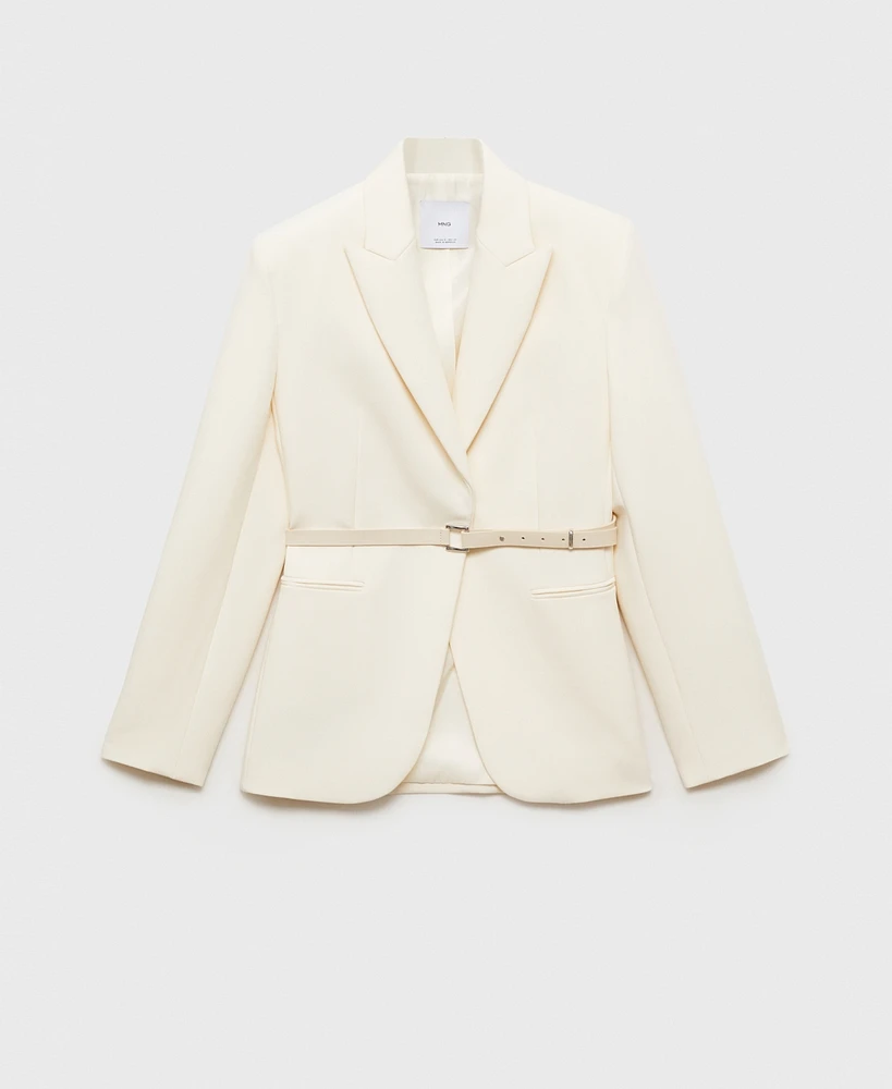 Mango Women's Belt Structured Blazer