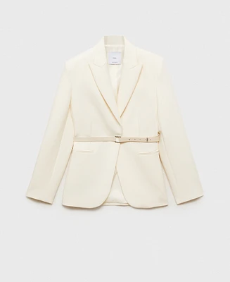 Mango Women's Belt Structured Blazer