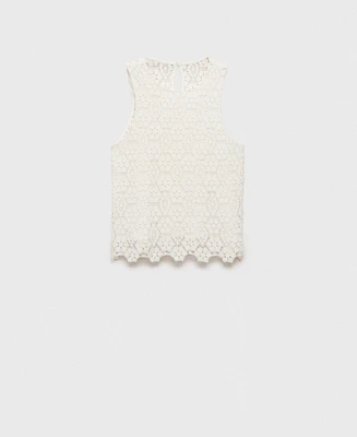 Mango Women's Straight-Fit Crochet Top