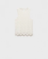 Mango Women's Straight-Fit Crochet Top