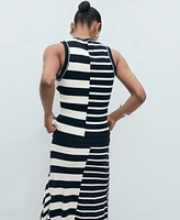 Mango Women's Striped Knit Top