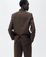 Mango Women's Straight-Fit Lyocell Suit Jacket