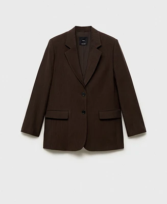 Mango Women's Straight-Fit Lyocell Suit Jacket
