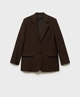 Mango Women's Straight-Fit Lyocell Suit Jacket