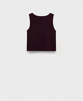 Mango Women's Fine Ribbed Knit Top