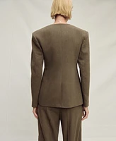 Mango Women's Seamless Linen Suit Jacket