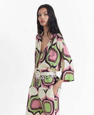 Mango Women's Geometric Print Blouse