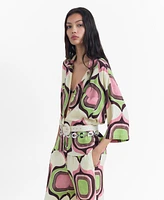 Mango Women's Geometric Print Blouse