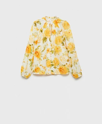 Mango Women's Floral Cotton Blouse