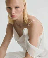 Mango Women's Flower Detail Draped Top
