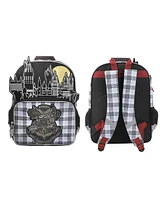 Harry Potter Hogwarts Tartan Crest 16” Kid's Backpack For School And Travel