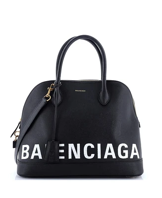 Pre-Owned Balenciaga Medium Logo Ville Bag Leather