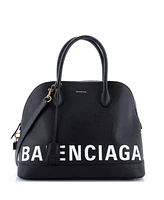 Pre-Owned Balenciaga Medium Logo Ville Bag Leather