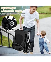 Costway Baby Stroller Foldable Infant Pram with Reclining Backrest Handle