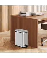 1.3 Gallon Slim Trash Can, Stainless Steel Step on Bathroom and Office Garbage Can, Brilliant Silver