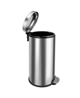 Mega Casa 8 Gal./30 Liter Stainless Steel Round Step-on Trash Can for Kitchen