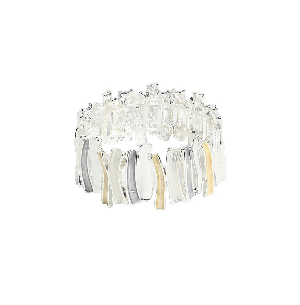 Sohi Metallic-Ridge Bangle Bracelet