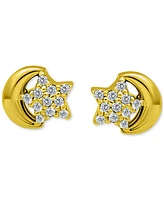 Giani Bernini Pave Star & Moon Stud Earrings, Exclusively at Macy's