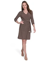 Tommy Hilfiger Women's Belted Jersey Fit & Flare Dress