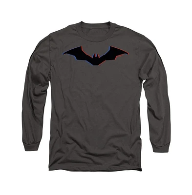 Batman Men's The Tri Color Bat Silhouette Long Sleeve Adult Tee / T-Shirt