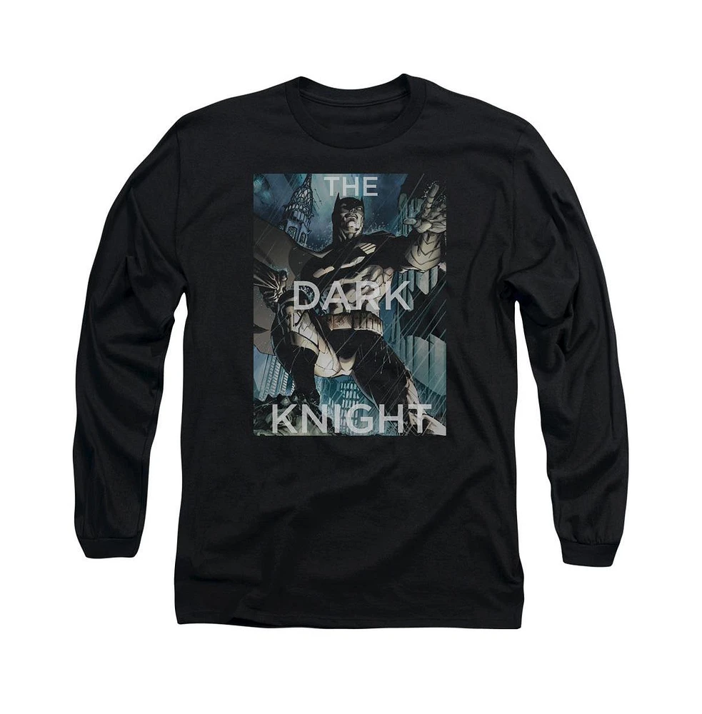Batman Men's Fighting The Storm Long Sleeve Adult Tee / T-Shirt