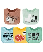 The Peanutshell Baby Girls Unisex Terry Bibs, 18 Pack for Feeding, Teething, or Drooling, Neutral Foods/Hello Sunshine