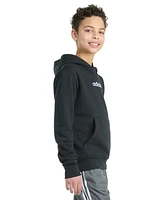 adidas Big Boys Long-Sleeve Essential Linear Embroidered Fleece Pullover Hoodie
