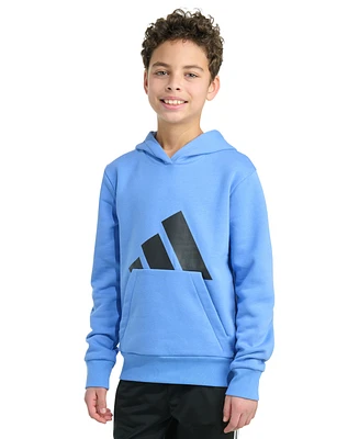 adidas Big Boys Long-Sleeve Essential Logo Fleece Pullover Hoodie