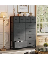 Wlive Tall Dresser for Bedroom with 12 Drawers Dressers & Chests of Fabric Closet Storage Draw