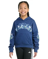 adidas Big Girls Long-Sleeve Heather Multi Graphic Fleece Pullover Hoodie