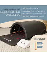 LifePro InfraDome Portable Far Infrared Sauna with Red Light Therapy, 1200W, Zero-emf, Adjustable Heat Zones & Tourmaline-Germanium Stones